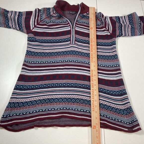 Eddie Bauer Women Pullover Sweater Large 1/4 Zip Nordic Outdoor Fair Isle - Picture 8 of 9